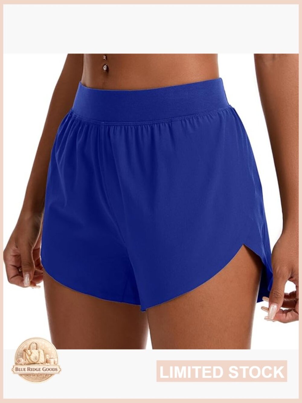 Mid Waisted Dolphin Athletic Shorts with Liner Quick Dry Lightweight Gym Workout